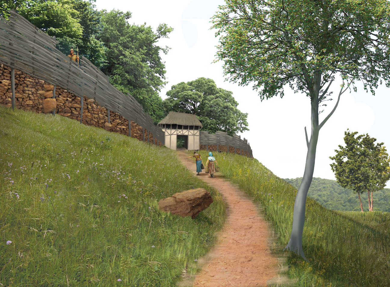 Reconstructietekening heuvelfort Kemmelberg