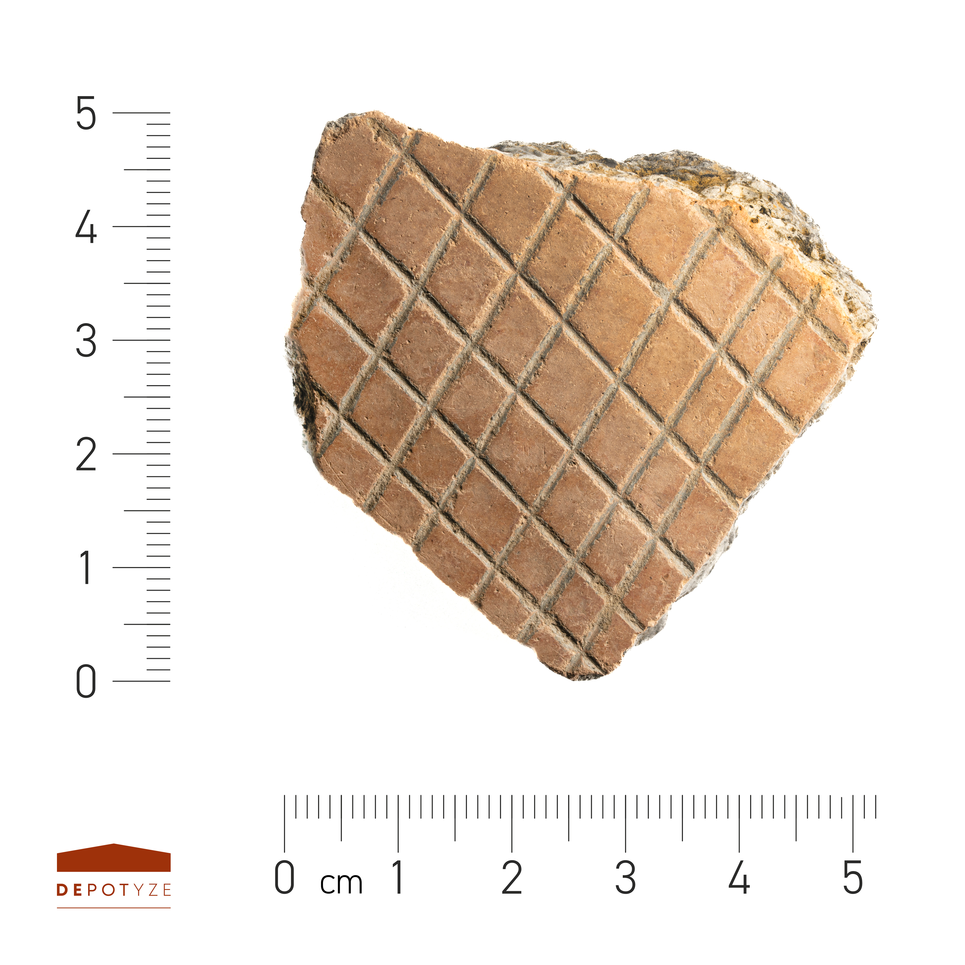 Geometrische versiering op een scherf Kemmelwaar